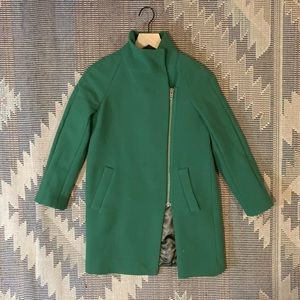 J‎ Crew Women’s Kelly Green Doublecloth Wool Envelope Coat Jacket